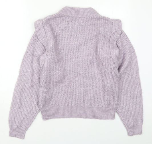 ASOS Womens Purple Crew Neck  Acrylic Pullover Jumper Size 6