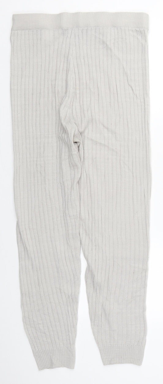 Boohoo Womens Grey  Acrylic Sweatpants Trousers Size S L27 in Regular Drawstring