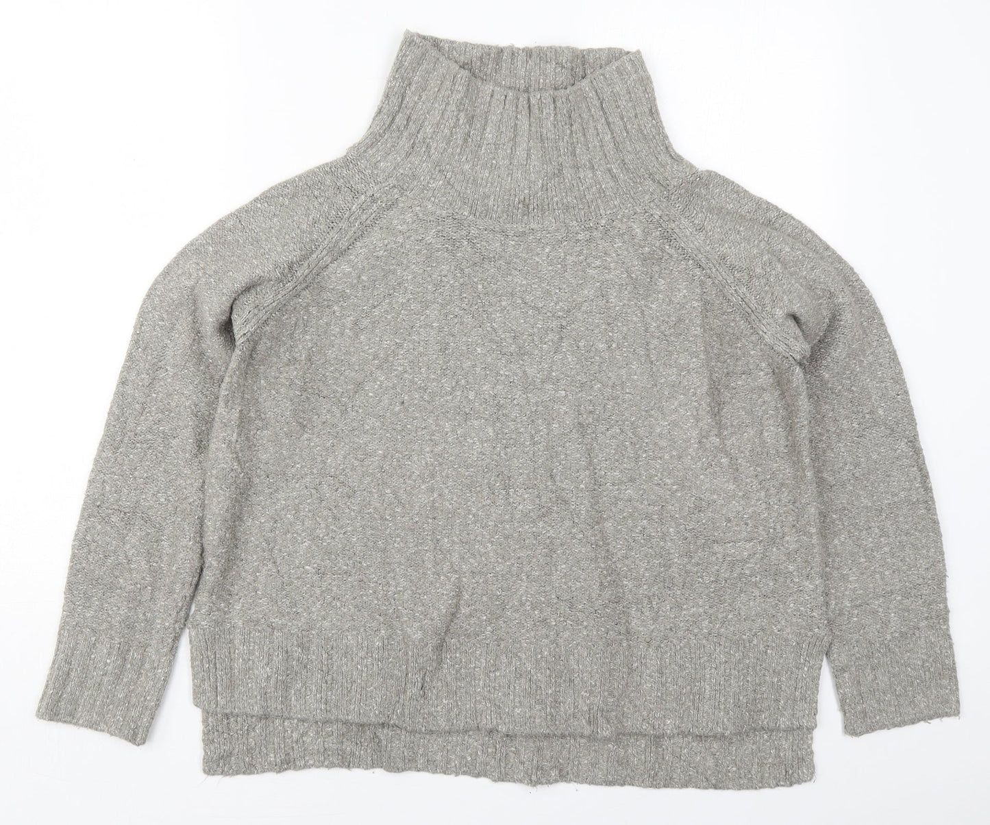 H&M Mens Grey High Neck  Acrylic Pullover Jumper Size S