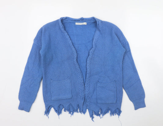 So Sweet Womens Blue V-Neck  Viscose Cardigan Jumper Size M