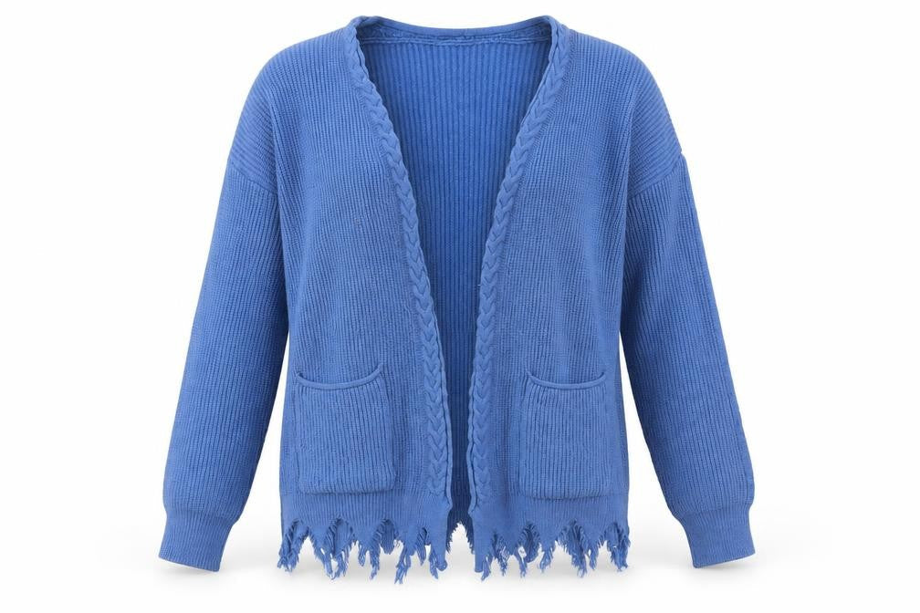 So Sweet Womens Blue V-Neck  Viscose Cardigan Jumper Size M