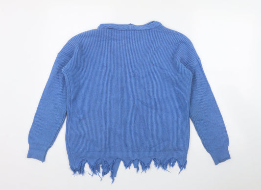 So Sweet Womens Blue V-Neck  Viscose Cardigan Jumper Size M