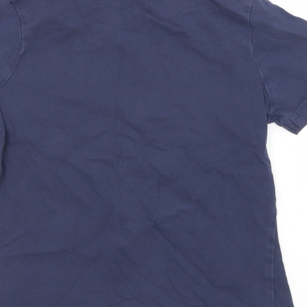 George Boys Blue  Cotton Basic T-Shirt Size 3-4 Years Crew Neck  - diplodocus