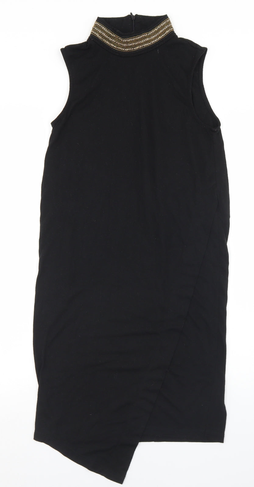 VERO MODA Womens Black  Polyester Tank Dress  Size S  Mock Neck Zip
