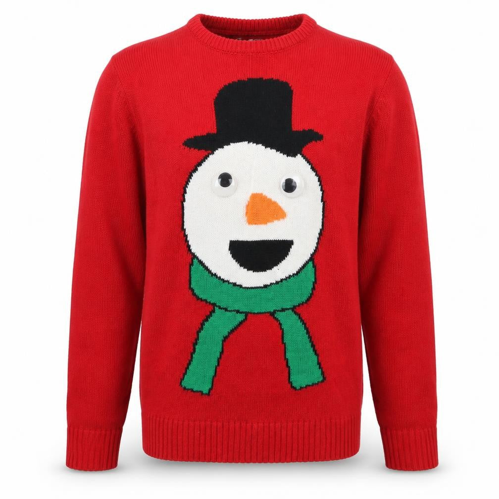 Cedarwood State Mens Red Crew Neck Acrylic Pullover Jumper Size XS - Snowman Christmas