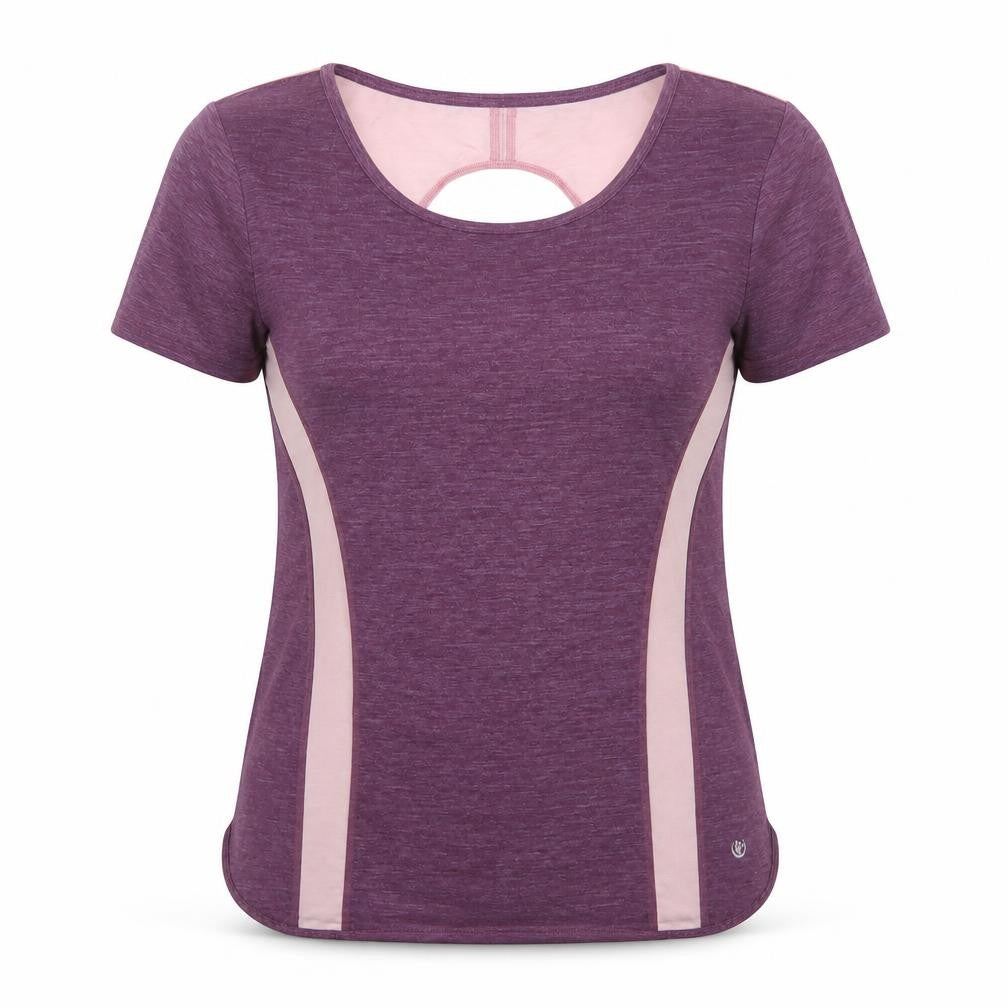 Dunnes Womens Purple  Nylon Basic T-Shirt Size S Round Neck