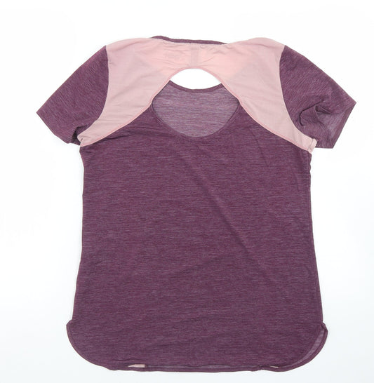 Dunnes Stores Womens Purple  Nylon Basic T-Shirt Size S Round Neck