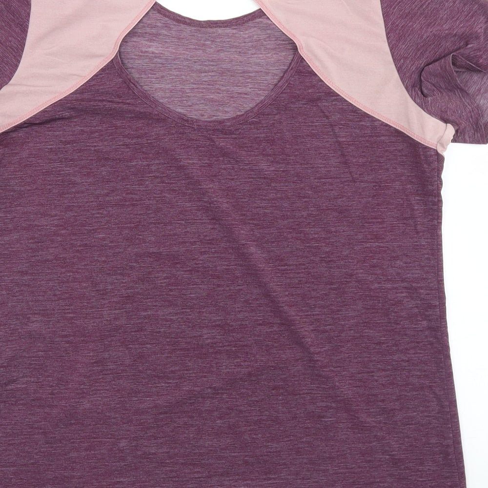 Dunnes Stores Womens Purple  Nylon Basic T-Shirt Size S Round Neck