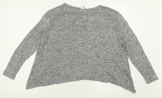 River Island Womens Grey Crew Neck  Polyester Pullover Jumper Size 12