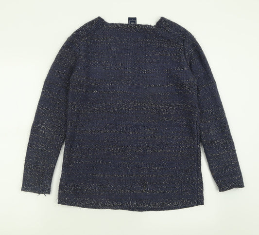 Gap Womens Blue V-Neck  Cotton Pullover Jumper Size S