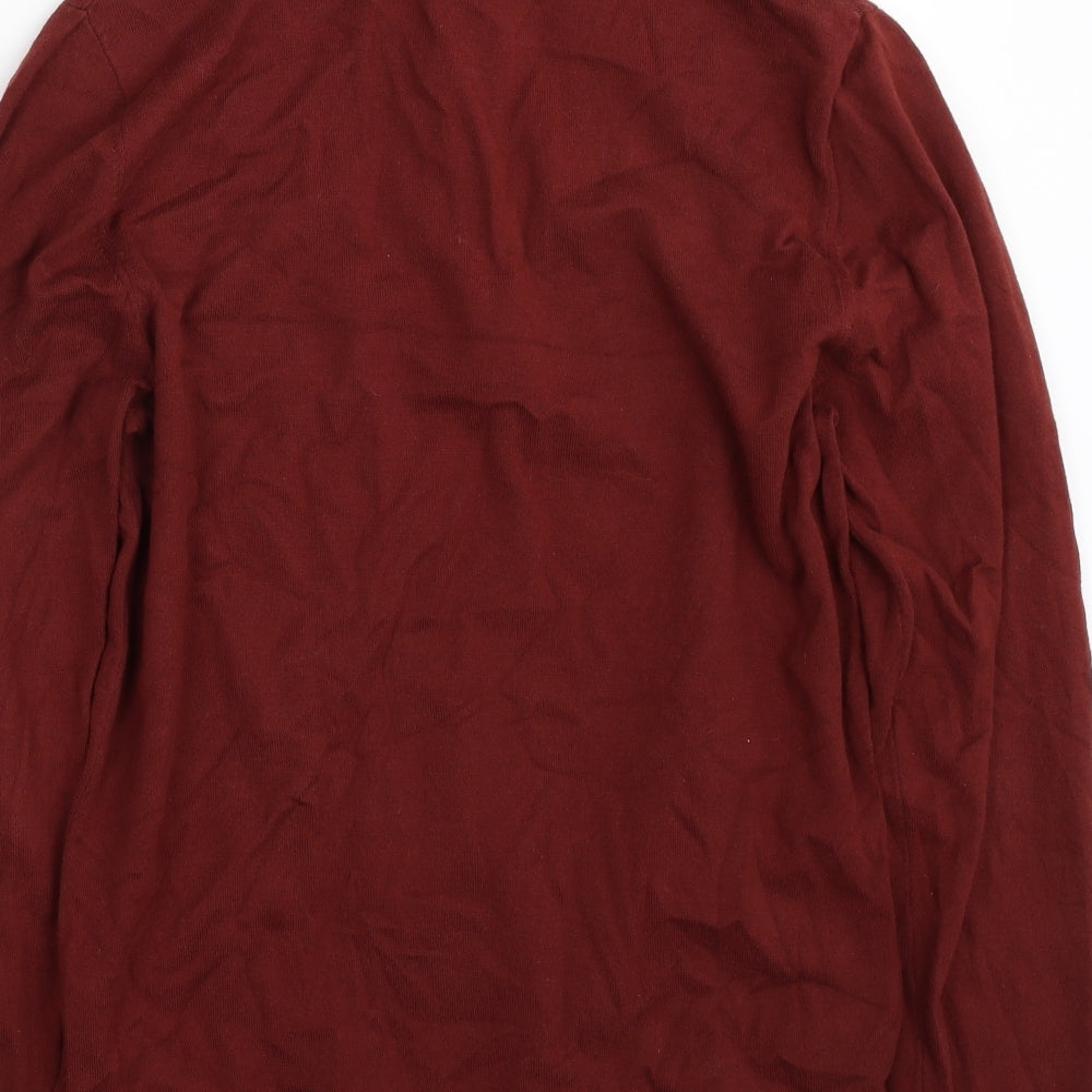 NEXT Mens Brown Collared  Cotton Pullover Jumper Size M