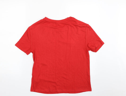 Marks and Spencer Womens Red Crew Neck  Viscose Pullover Jumper Size XS
