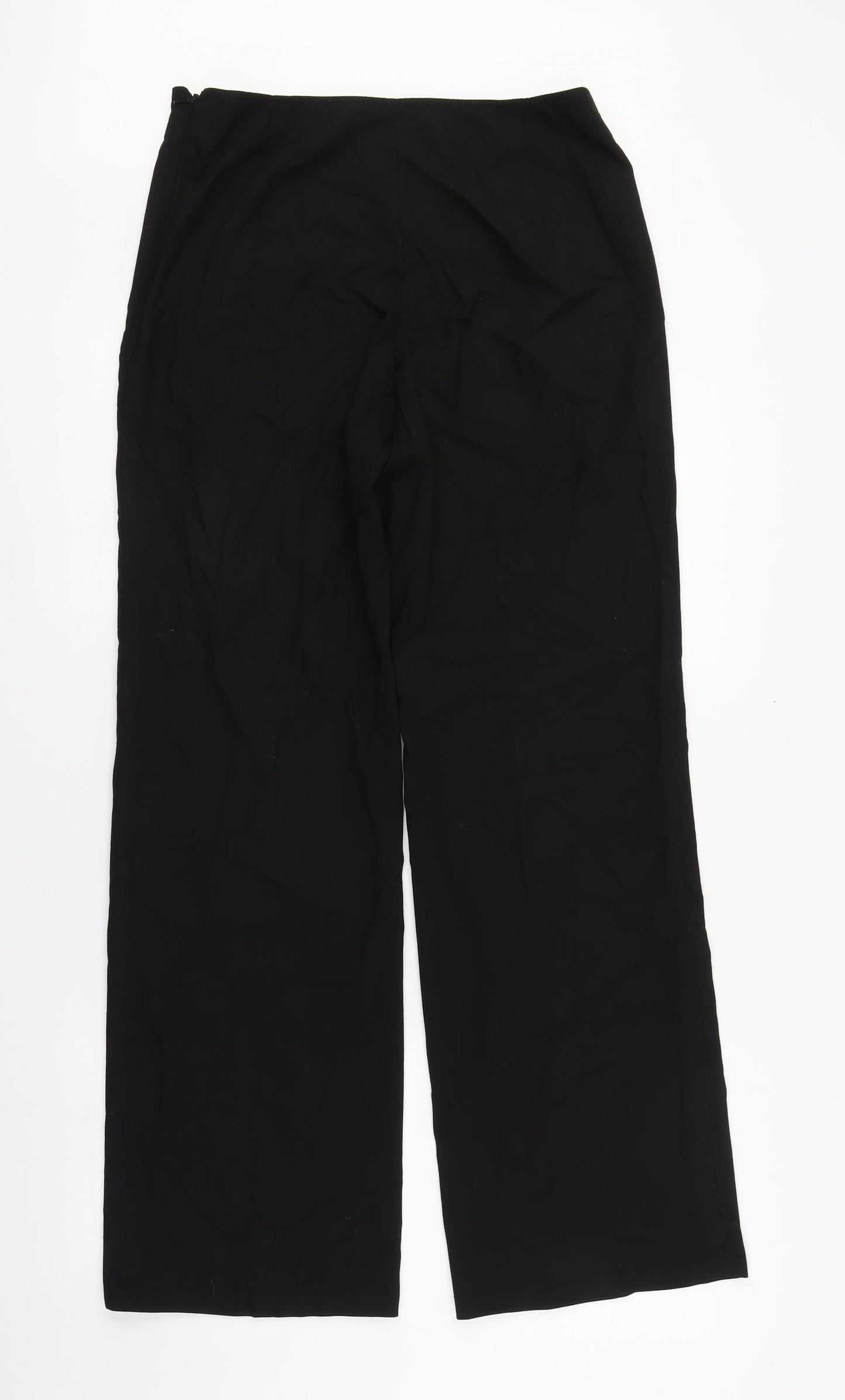 NEXT Womens Black  Polyester Trousers  Size 12 L29 in Regular Zip