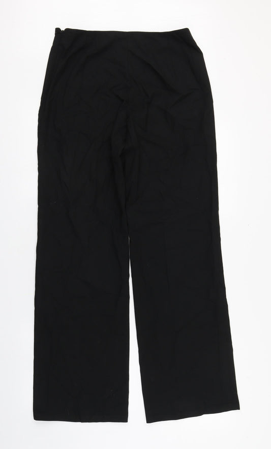 NEXT Womens Black  Polyester Trousers  Size 12 L29 in Regular Zip