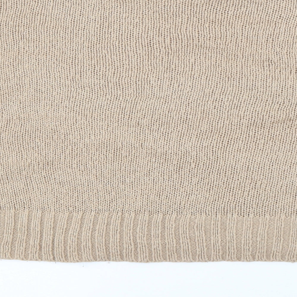 New Look Womens Beige Crew Neck  Acrylic Pullover Jumper Size L
