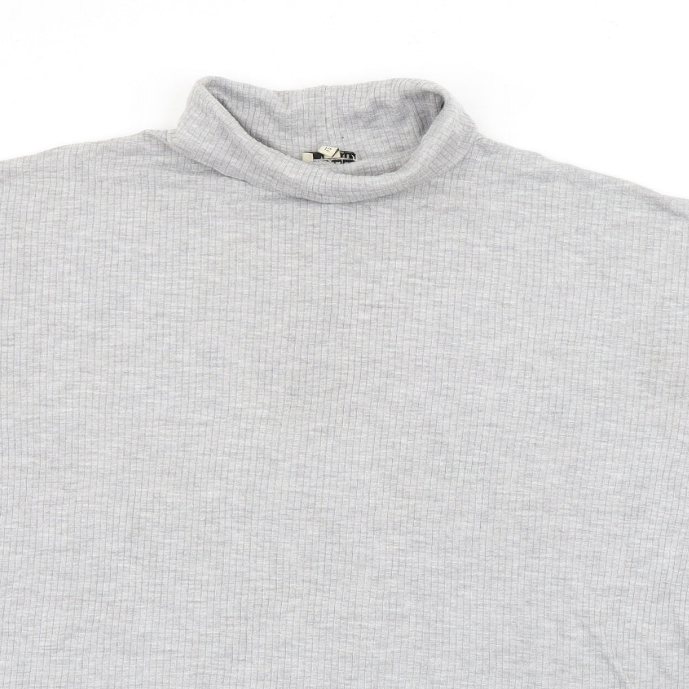 Papaya Womens Grey Round Neck  Polyester Pullover Jumper Size 12