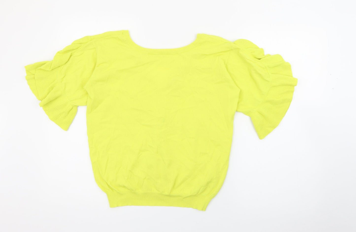 NEXT Womens Yellow Crew Neck  Viscose Pullover Jumper Size 12
