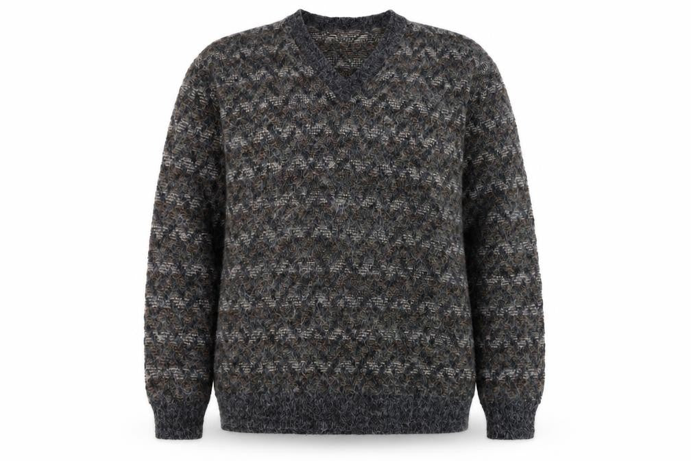 Marks and Spencer Womens Grey V-Neck  Acrylic Pullover Jumper Size M