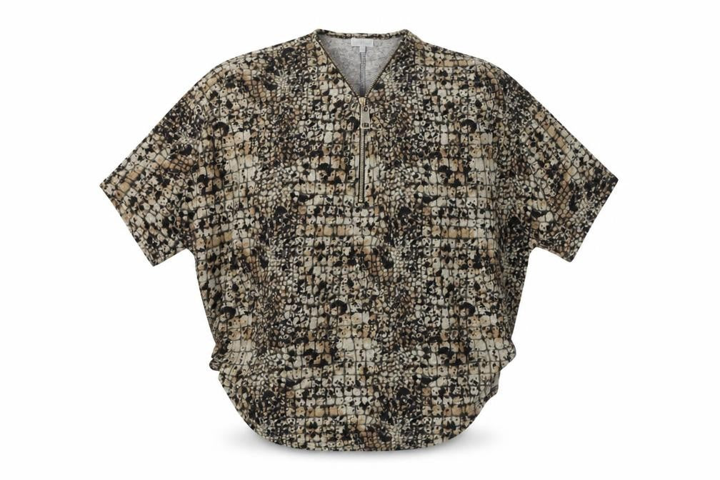 Blue Vanilla Womens Brown Round Neck Animal Print Polyester Pullover Jumper Size M