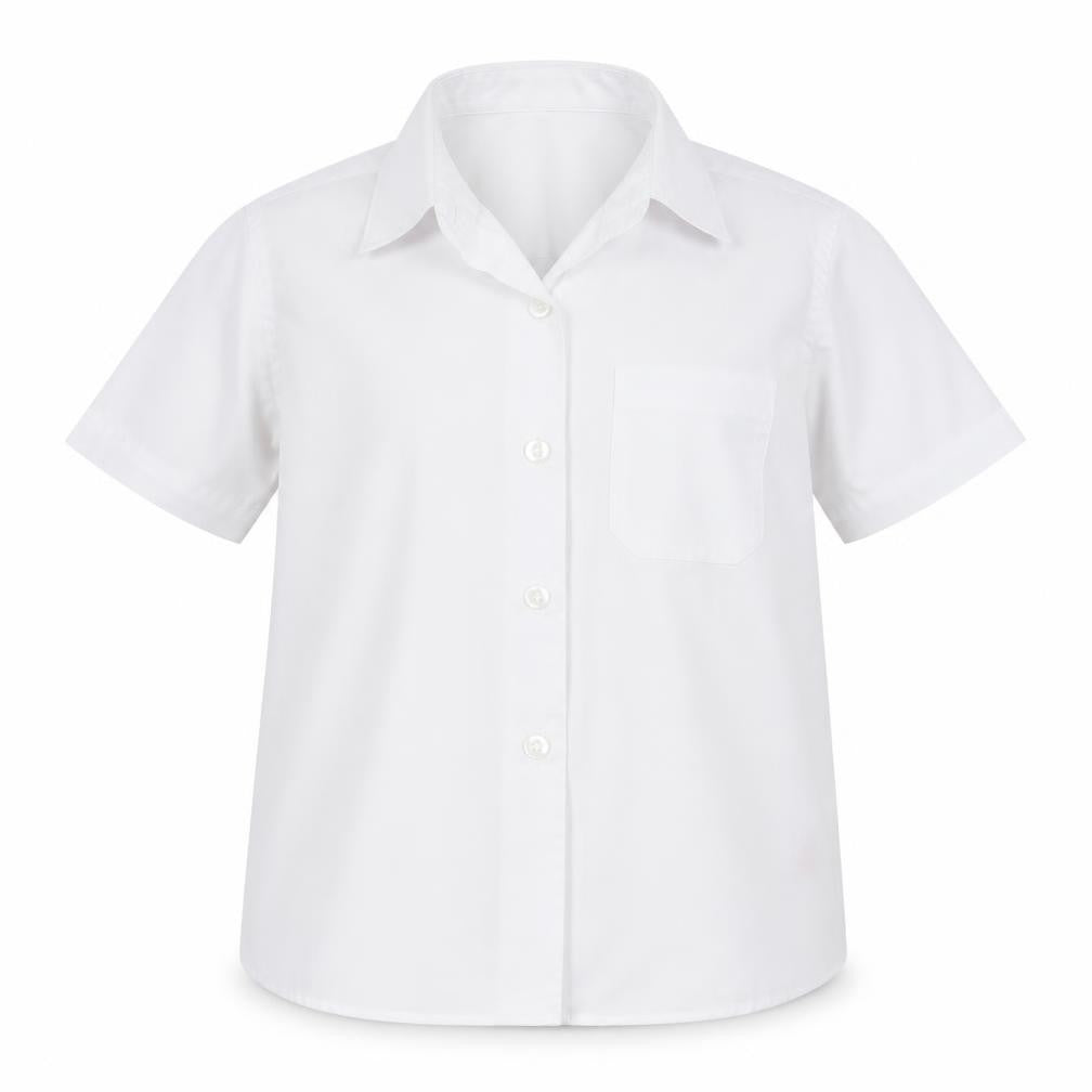 Dunnes Girls White  Polyester Basic Button-Up Size 5-6 Years Collared Button - School wear