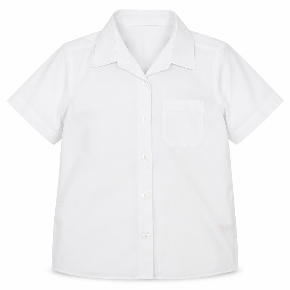 Dunnes Girls White  Polyester Basic Button-Up Size 5-6 Years Collared Button - School wear