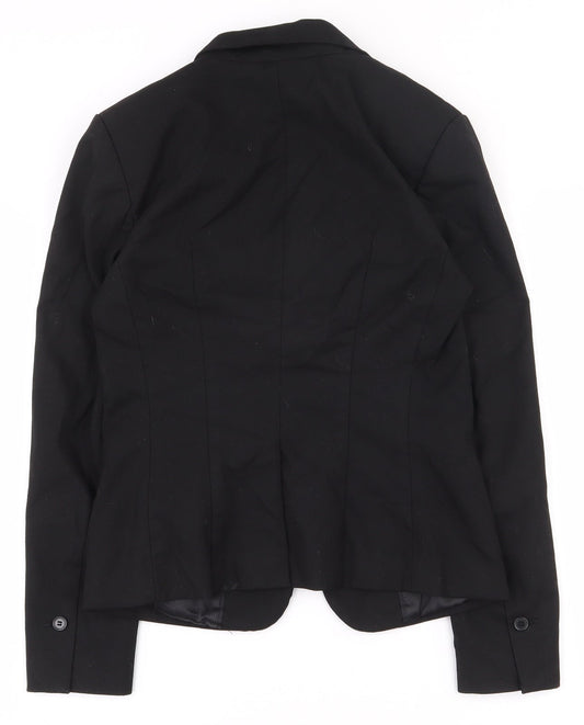 H&M Womens Black  Polyester Jacket Suit Jacket Size 10   - Shoulder Pads