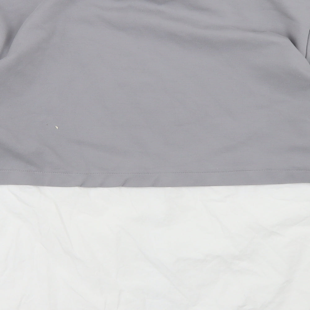 Gallery Womens Grey  Viscose Basic Blouse Size M Round Neck