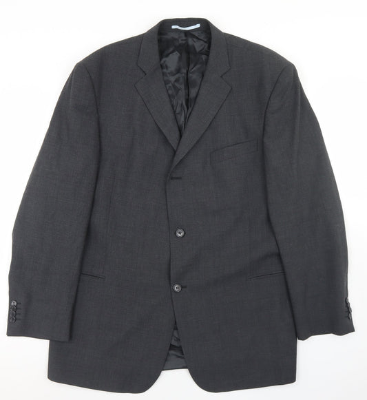 Willson Mens Grey  Wool Jacket Blazer Size 44