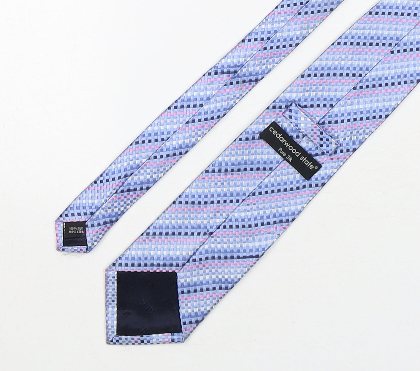 Cedar Wood State Mens Multicoloured Plaids & Checks Silk Pointed Tie One Size