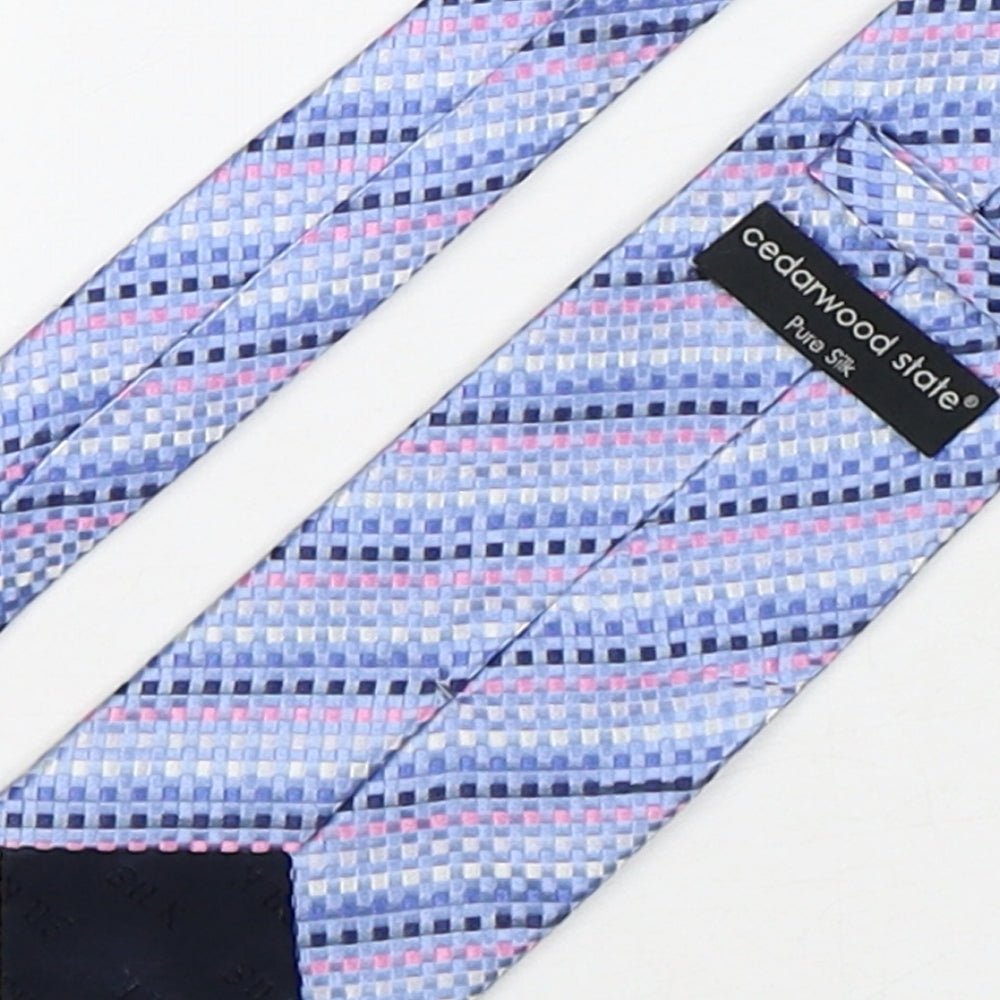 Cedar Wood State Mens Multicoloured Plaids & Checks Silk Pointed Tie One Size