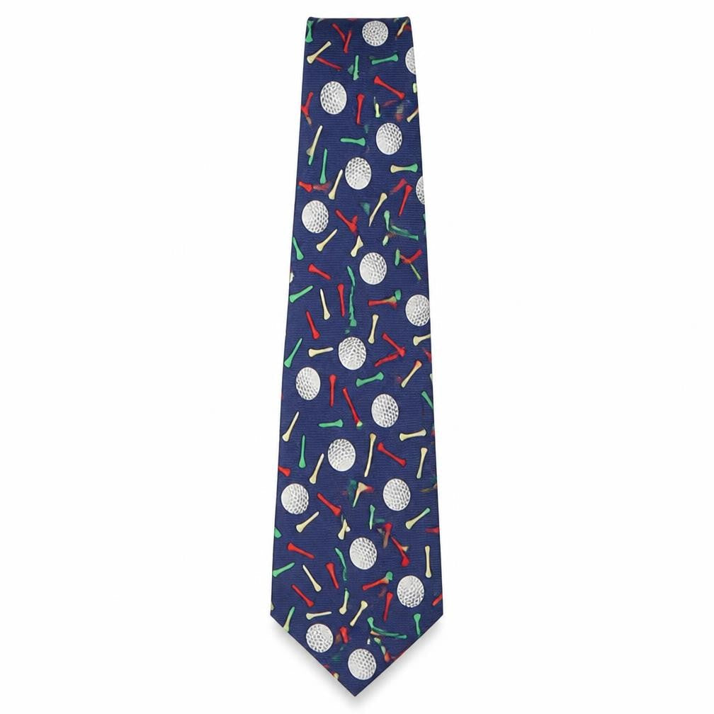Soprano Mens Multicoloured Geometric Silk Pointed Tie One Size - Golf