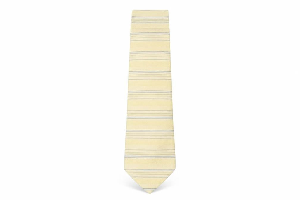 NEXT Mens Beige Striped Silk Pointed Tie One Size