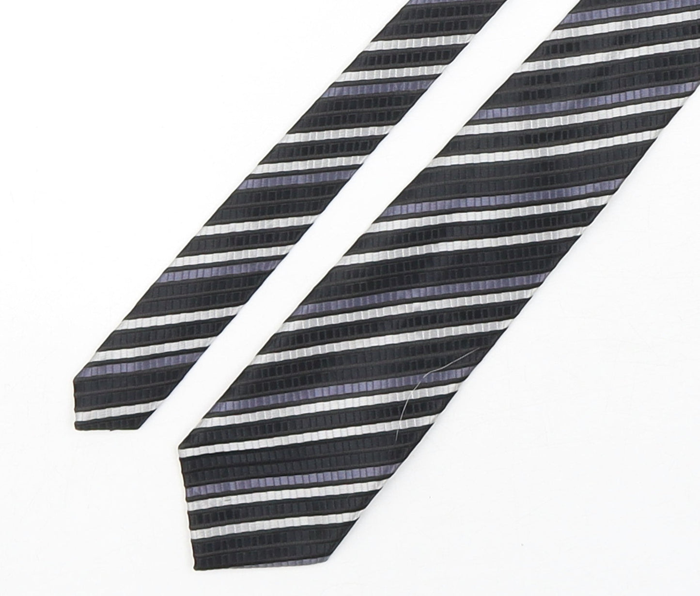 Hutson Harbour Mens Multicoloured Striped Polyester Pointed Tie One Size
