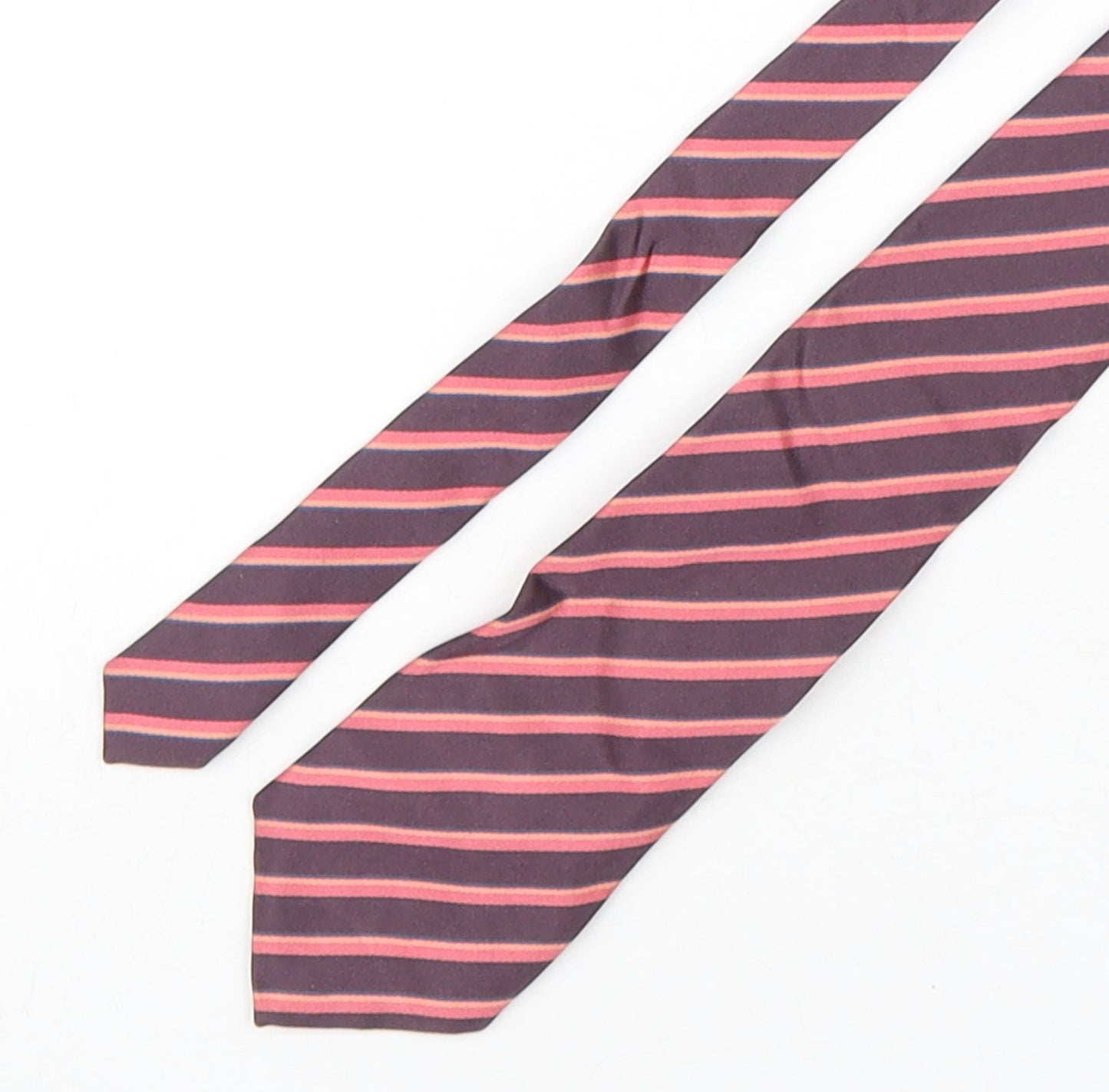 Alexandre Mens Multicoloured Striped Silk Pointed Tie One Size