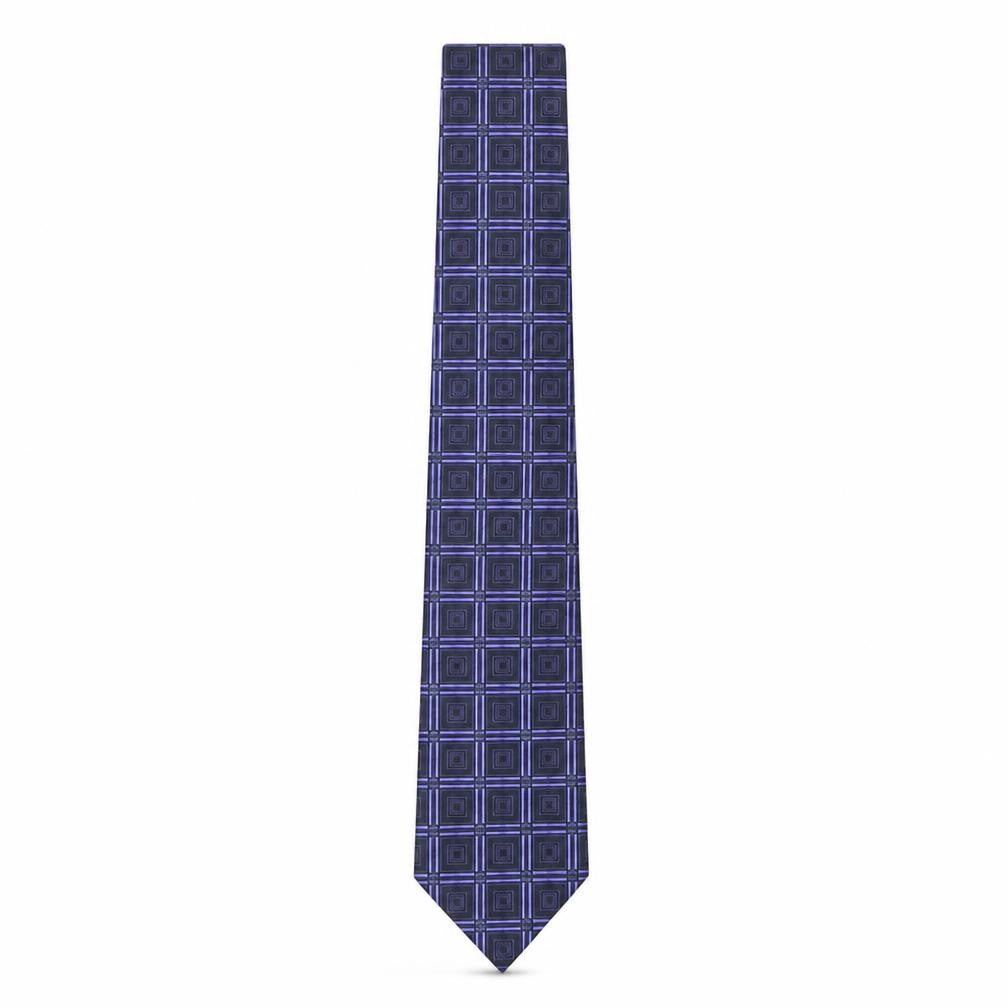 Marks and Spencer Mens Purple Geometric Polyester Pointed Tie One Size