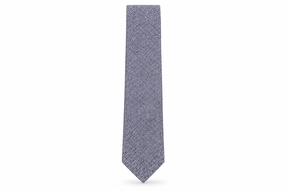 River Island  Mens Blue Geometric Polyester Pointed Tie One Size