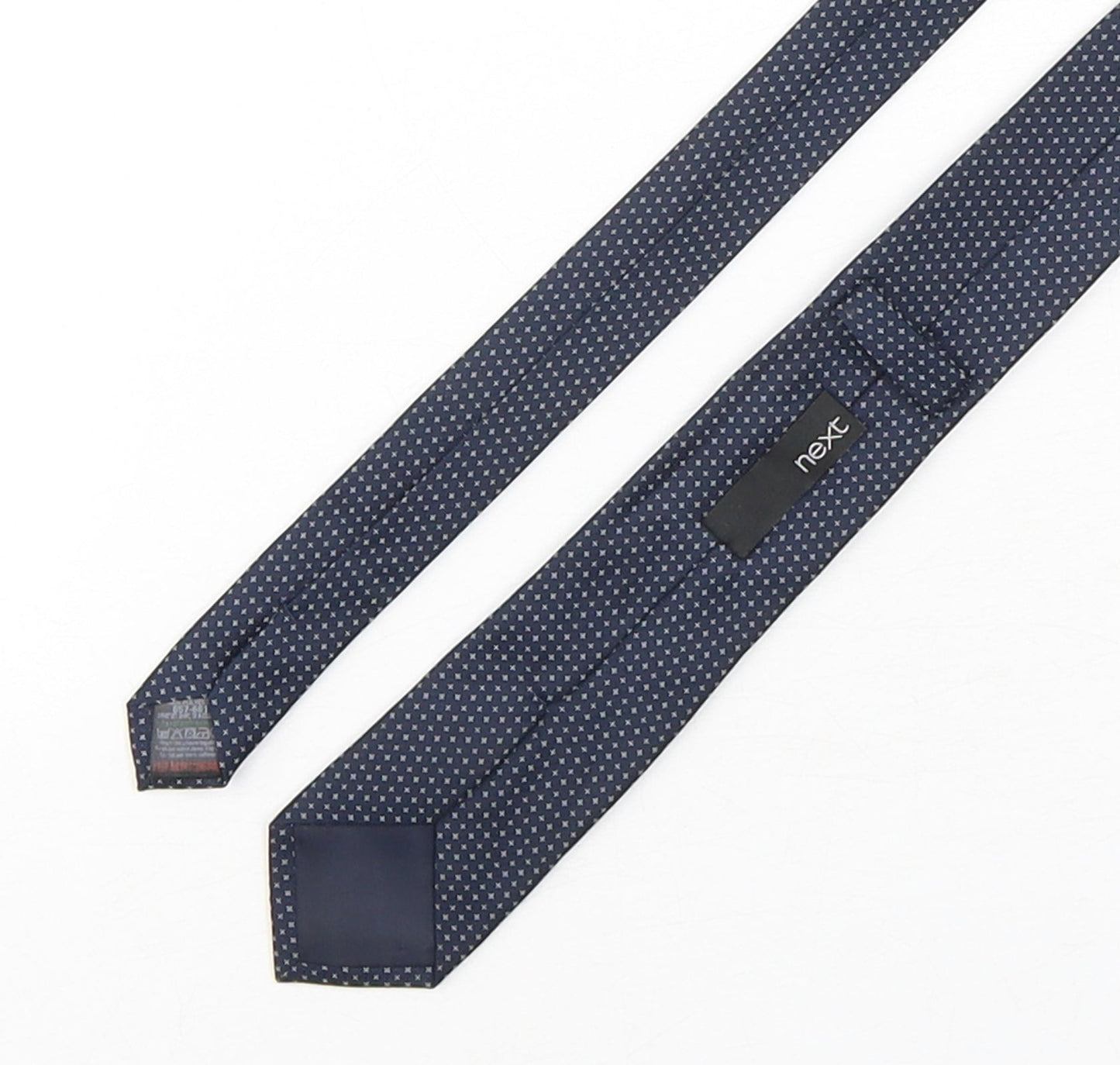 NEXT Mens Blue Geometric Polyester Pointed Tie One Size