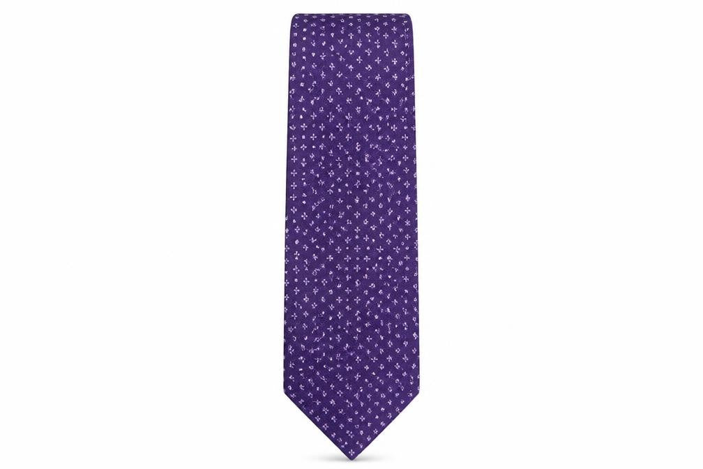 Marks and Spencer Mens Purple Geometric Polyester Pointed Tie One Size