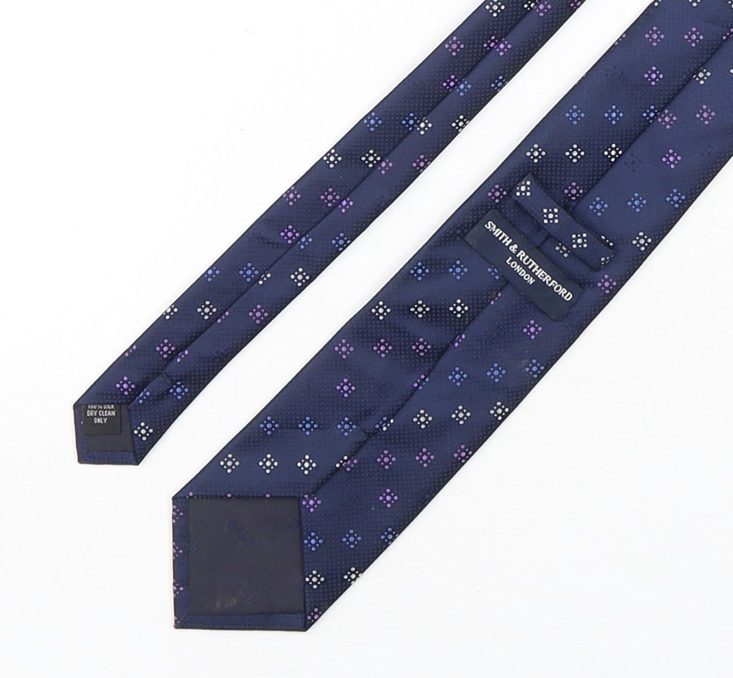 Smith & Rutherford Mens Multicoloured Geometric Silk Pointed Tie One Size