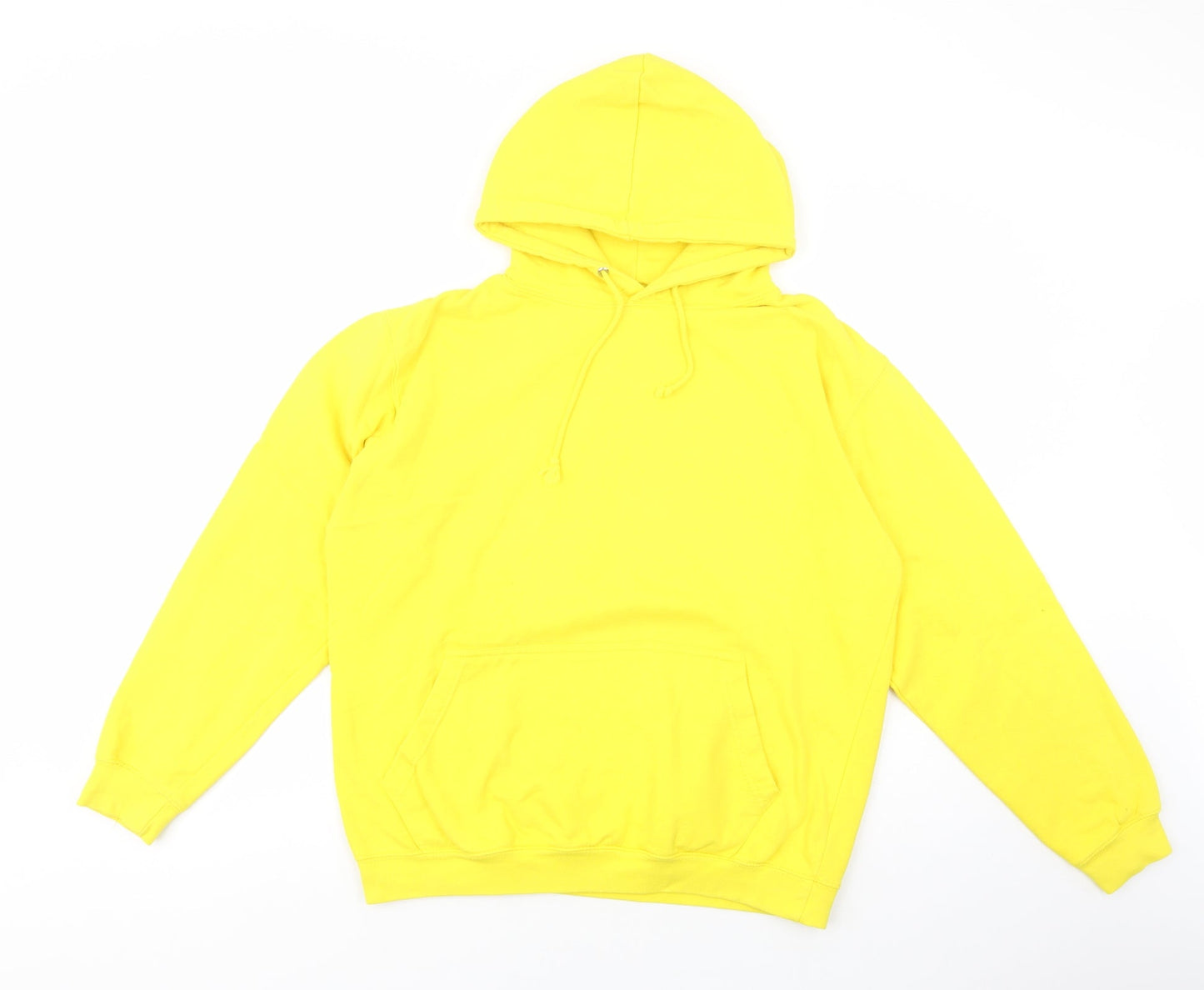 Awdis Womens Yellow  Cotton Pullover Hoodie Size M  Pullover