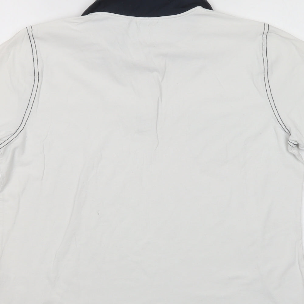 One Up Golf Womens White  Cotton Basic Polo Size L Collared