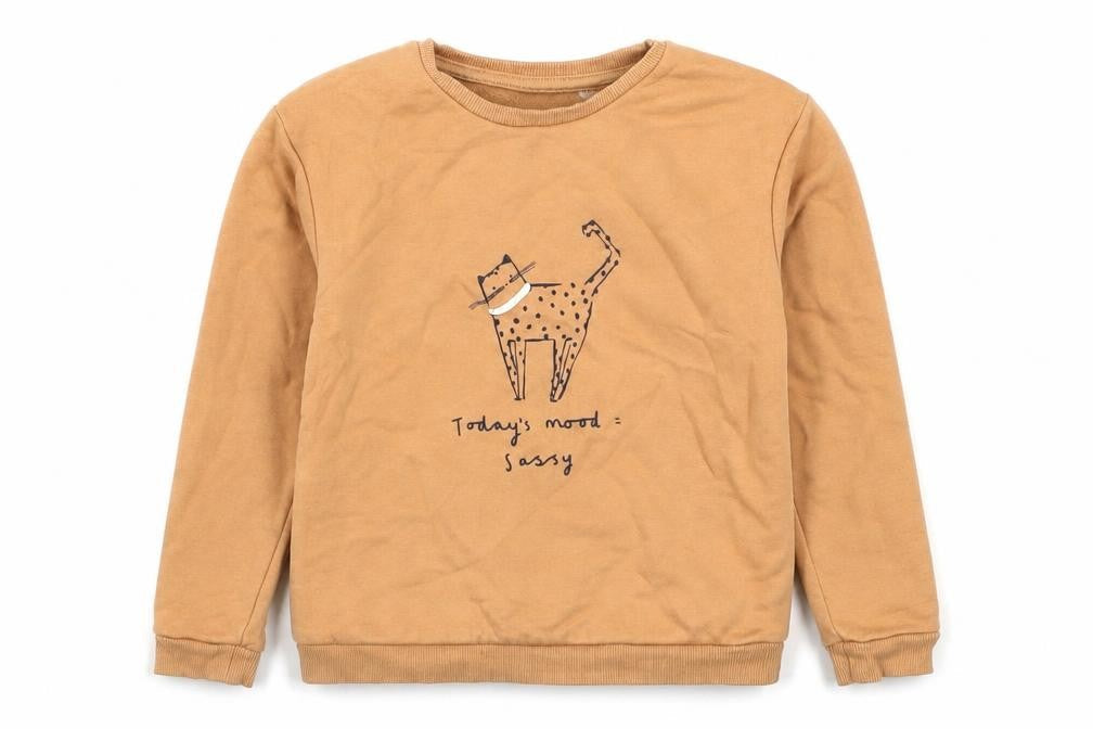 George Girls Brown  Cotton Pullover Sweatshirt Size 5-6 Years  Pullover - Todays Mood Sassy