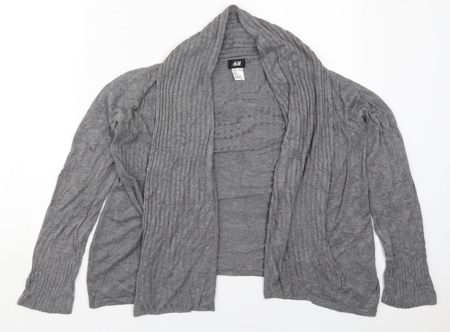 H&M Womens Black V-Neck  Viscose Cardigan Jumper Size M