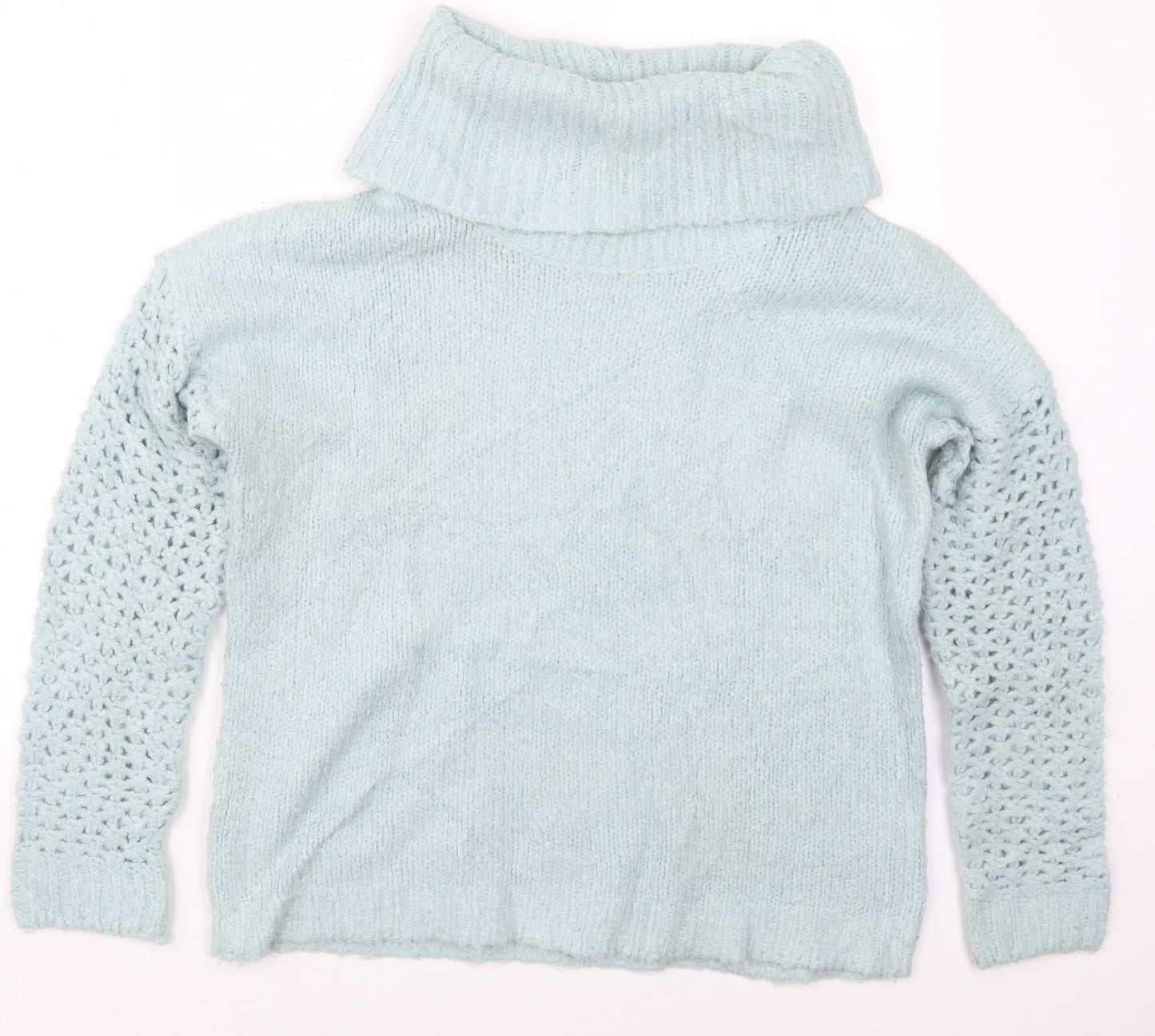 Peacocks Womens Blue Roll Neck  Acrylic Pullover Jumper Size S