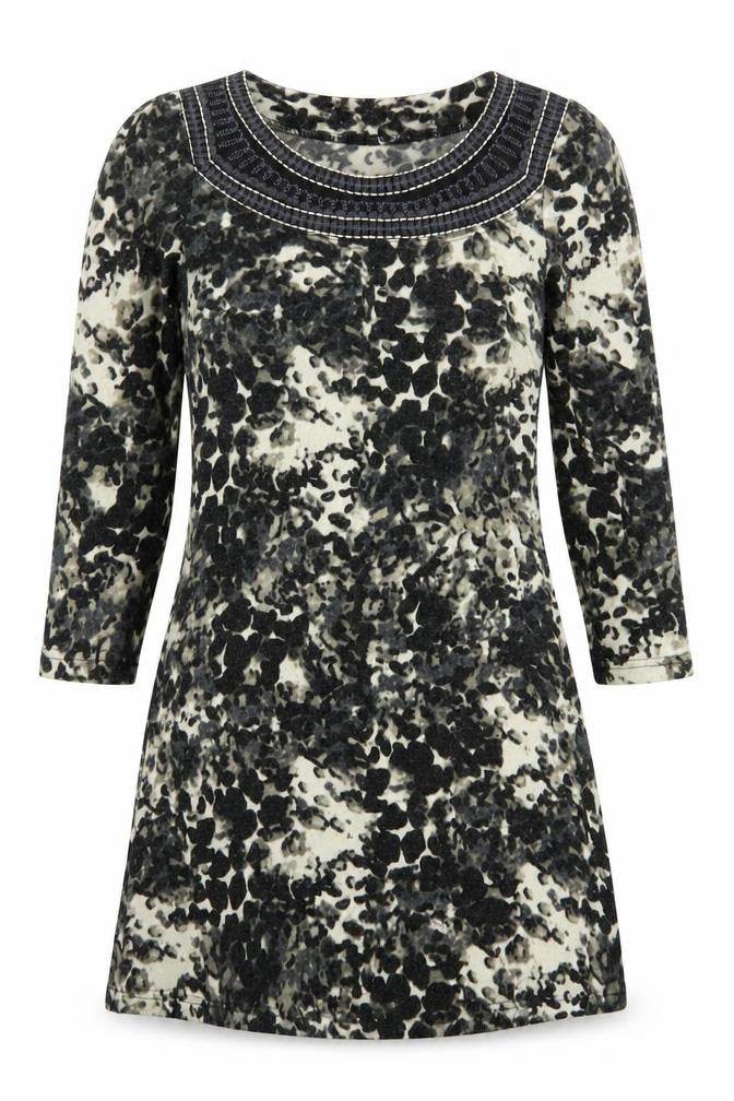 Vouley Vous Womens Beige  Acrylic Jumper Dress  Size S  Round Neck Pullover - Abstract