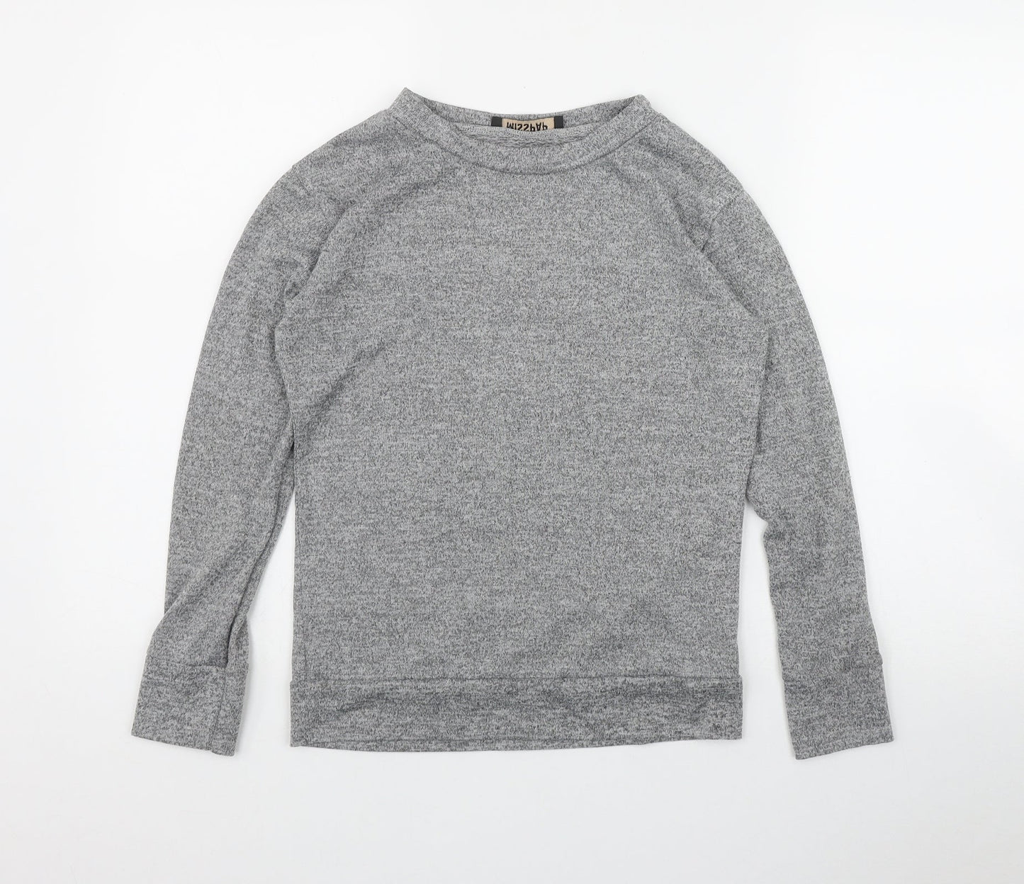 Misspap Womens Grey Round Neck  Polyester Pullover Jumper Size 6