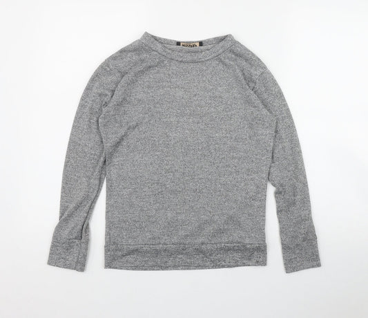 Misspap Womens Grey Round Neck  Polyester Pullover Jumper Size 6