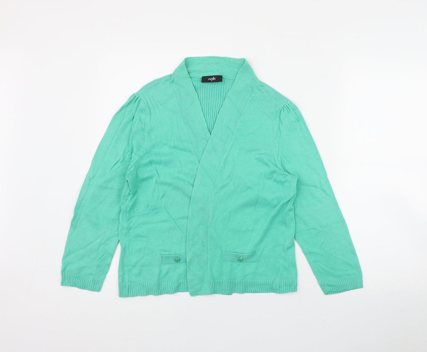 Wallis Womens Green V-Neck  Polyester Cardigan Jumper Size M