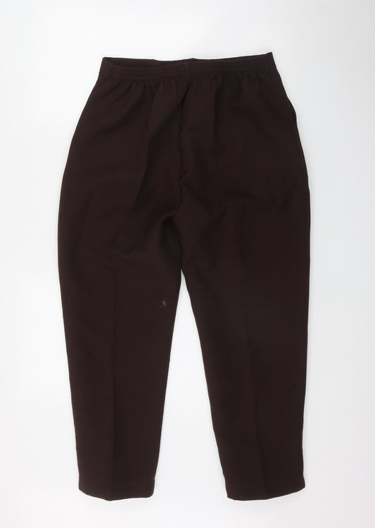 Preworn Womens Brown  Polyester Trousers  Size 16 L25 in Regular