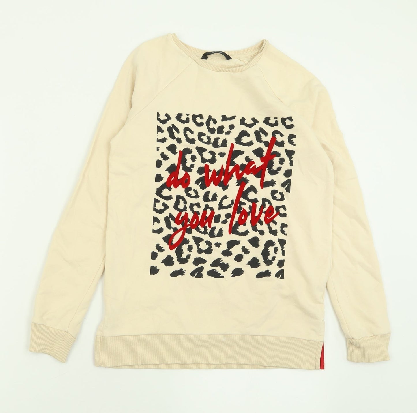George Girls Ivory Animal Print Cotton Pullover Sweatshirt Size 10-11 Years  Pullover